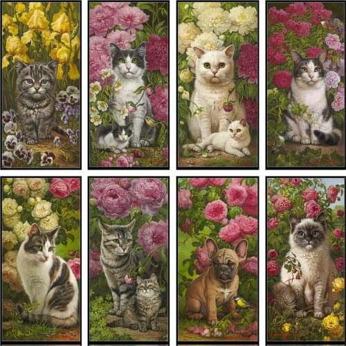 Embroidery Counted Cross Stitch Kits Needlework - Crafts 14 ct Aida Color DIY Arts Handmade Decor - Among the Flowers Collection