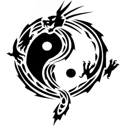 Dragon Tattoo High Quality Decals Fashion Car Window Decoration Personality Pvc Waterproof Decals Black/white, 18cm*16cm