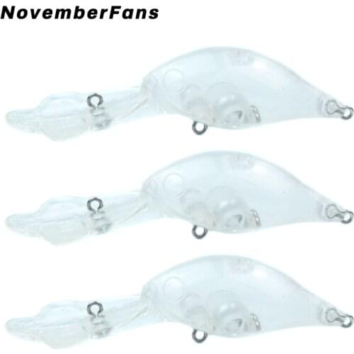 Novemberfans 15pcs/lot Deep water Blank Crankbait 8.5cm 7.3g Crank Wobblers Unpainted Artificial Hard Baits Fishing Lures