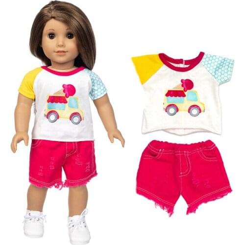 2021 New Pattern Cartoon Car Suit Fit 18Inch American 43cm Baby Doll Clothes Accessories,Girls Toys,Generation