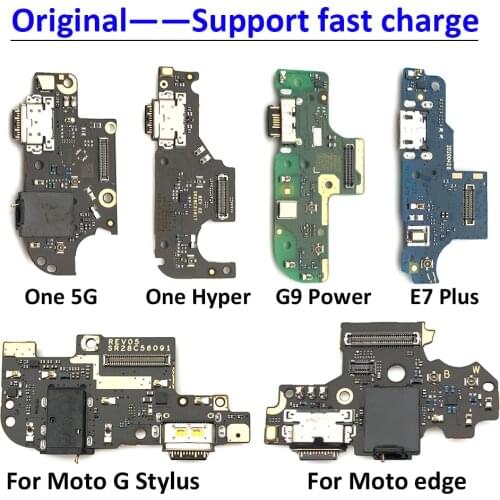 Original New USB Charging Connector Dock Flex Cable With Micro For Moto G9 Power Play G Stylus Pro One 5G G 5G E7 Plus One Hyper