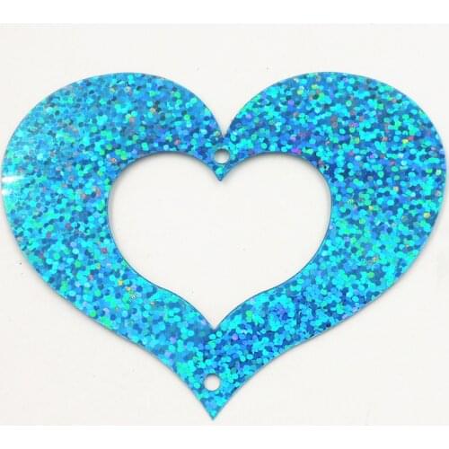 20Pcs 80*53mm Laser Pierced Loving Heart Sequins PVC 1 Hole Paillettes DIY Wedding Party Sewing Craft Lentejuelas Accessories
