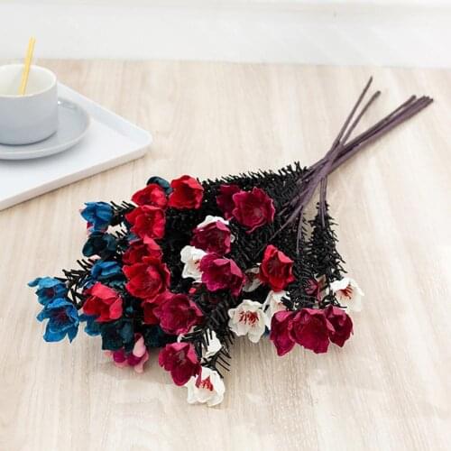 Full of Vitality Faux Silk 10 Heads Faux Silk Cherry Blossom Artificial Flower for Birthday