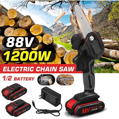Portable Electric Pruning with 48V Lithium Battery Saw Rechargeable Wood Cutting Mini Electric Saw Electric Chain Saw