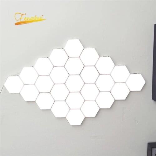 Modern LED Night Lights Creative Art Honeycomb Quantum Modular Assembly Touch Helios Night Lamp Magnetic Quantum Lamp Lighting