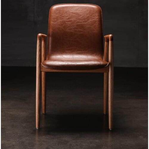 Solid Wood Chair Modern Chinese Restaurant Family Exhibition Hall Discussion On Commercial Design Customized Wooden Armback Dini