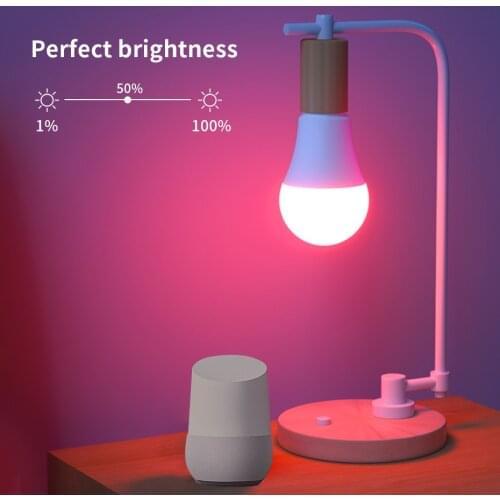 Tuya WiFi Smart Light Bulb Mobile Phone Control 10W E27 LED RGB Lamp AC100-240V Work with Alexa/Google Home