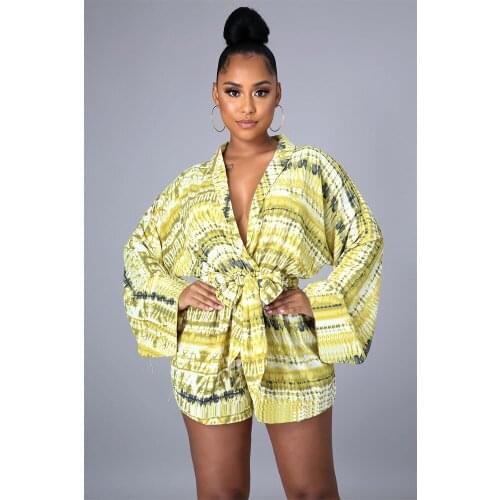 2021 High Quality New Design Playsuits Striped V-neck Long Sleeve Summer Beach Bodycon Rompers