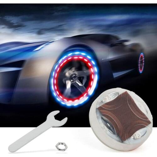 1set Car Motorcycle Bike Solar LED Wheel Tire Tyre Valve Cap Flash Strobe Light