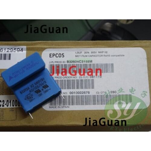 10PCS NEW EPCOS B32924C3155M 1.5UF 305VAC PCM27.5 film capacitor 1u5 B32924 155/305VAC p27.5mm MKP 1.5uf 305v 155