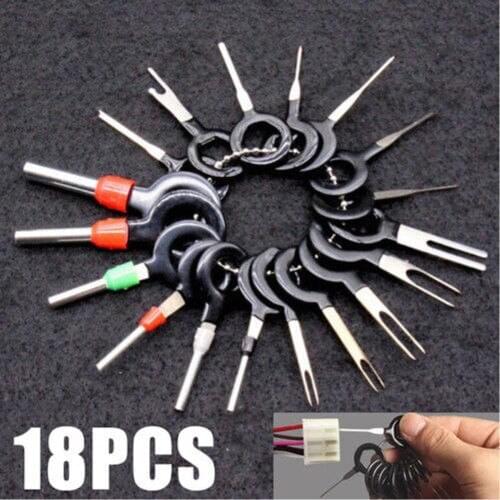 18PCS Car Wire Terminal Removal Tool Wiring Connector Pin Extractor Puller Tools