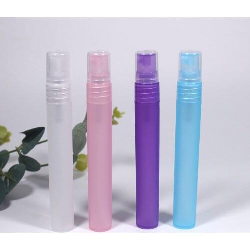 20pcs 10ml spray pump bottles Refillable Perfume plastic bottle pink,purple, white,blue