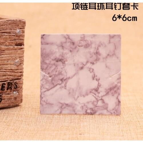 200Pcs/lot White Paper Necklace Card Marbling Design Jewelry Earrings Card Favor Earring Necklaces Display Packaging Cards