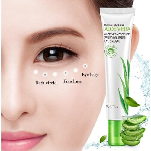 20g Aloe Moisturizing Essence Eye Cream Remove Dark Circles Eye Bags Puffiness Anti Wrinkles Sodium Hyaluronate Eye Care TSLM2