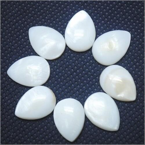 30pcs natural pearl cabochons mother of pearl shell beads for fashion rings making accessories 13x18mm wholesale price teardrop
