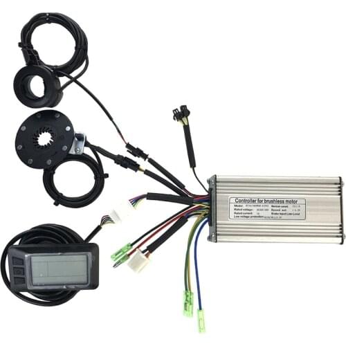 36V/48V 250W 15A Electric Bicycle Sine Wave Controller with KT LCD7U Display&Thumb Throttle and Sensor Ebike Accessories