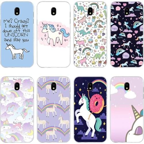 77H unicorn with rainbow pink Soft Silicone Tpu Cover phone Case for Samsung j3 j5 j7 2016 2017 a3 2016 a5 2017 a6 2018