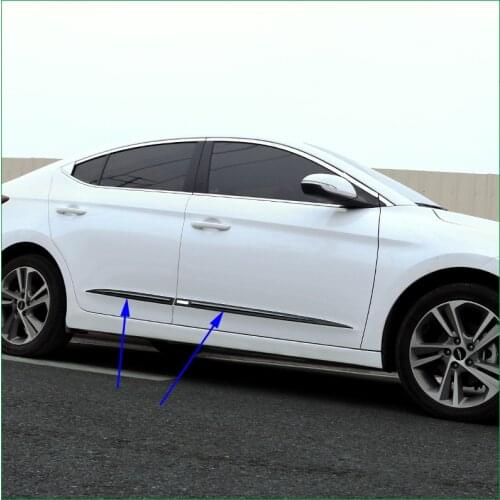 Car Accessories For Hyundai Elantra AD Avante 2017 2018 Side Door Molding Body Strip Streamer Protection Lid Molding Cover Trim