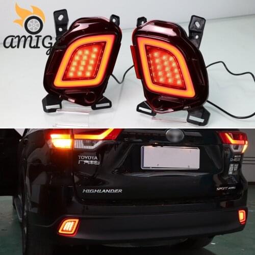 Car LED Tail Lights For Toyota Highlander 2015 2016 2017 2018 Taillights Rear Fog Lamp Backup Brake Light 12V Reverse Lamps