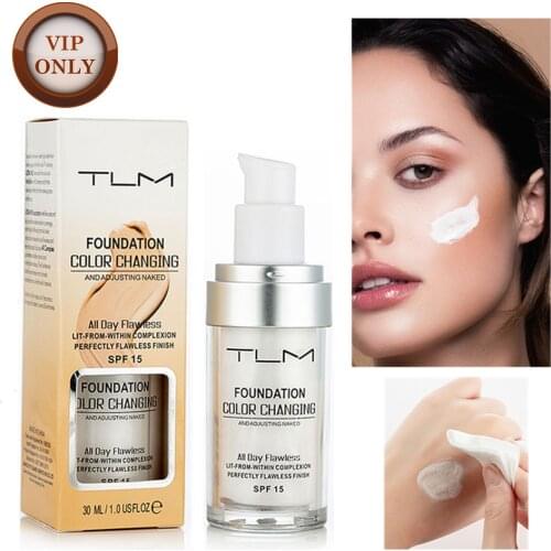 TLM 30ML Color Changing Foundation Face Makeup Base Liquid Foundation Long Lasting Brighten Makeup Facial Skin Care Concealer
