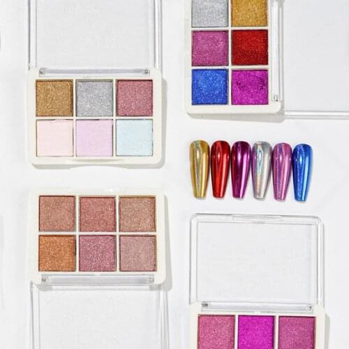 Shiny Nali Glitter Palette Non-flying Powder Fashion Nails Art Decoration tools Manicure Salon Accessories