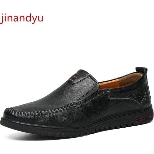 Big Size 47 Genuine Leather Casual Shoes Male Loafers Dress Men Office Shoes Fashion Comfy Driver Shoes for Men Brown Black