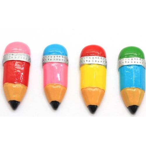 Kawaii Large Rainbow Pencil Resin Decoration Crafts Flat Back Cabochon Embellishments DIY Scrapbooking For Phone Accesso