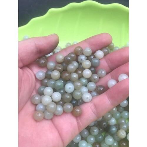 Natural raw hetian jade jadeite beads green jade beads DIY bracelets for men women jade gift genuine jade beads bracelet