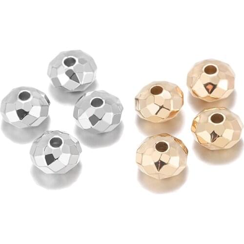 100pcs CCB Material Charm Spacer Beads Wheel Bead Flat Round Loose Beads For DIY Jewelry Making Supplies Accessories