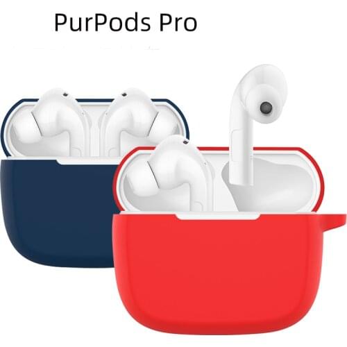 For ZMI PurPods Pro Case Solid color Non-slip Silicone Wireless Bluetooth Earphones Cover for PurPods Pro Anti-fall Protect case