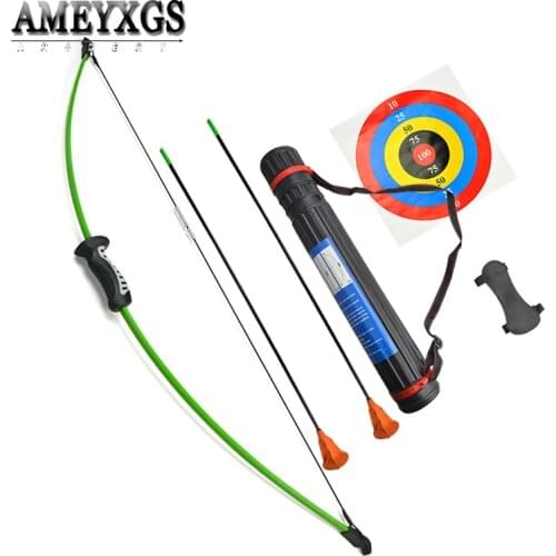 Children Bow Set 15lbs Recurve Bow And Sucker Arrow Left And Right Hand Straight Bow With Arm Guard Shooting Accessories