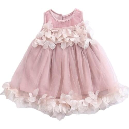 Baby Girl Dress Toddler Kid Princess Clothes Party Wedding Flower Tulle Dress Children Summer Sleeveless Outfit 0-7Y