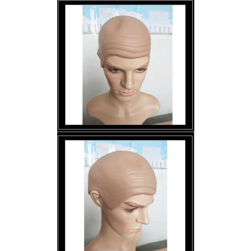 Funny Latex Skin Fake Bald Head Unisex Fancy Party Dress Skin Latex Head Wig Cap Mask Hat Christmas
