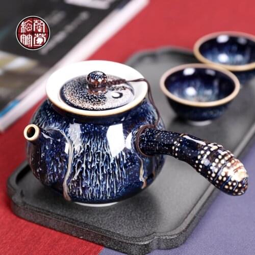 China Jingdezhen teapot large capacity side handle ceramic retro teapot Janpanese Kungfu single tea pot teaware