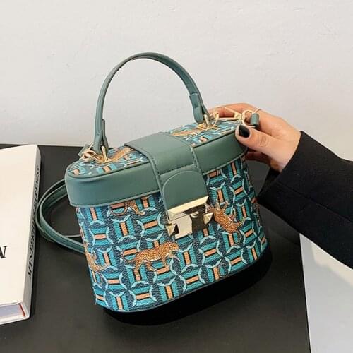 Animal Print Design Small Tote Bag High Quality PU Leather Bucket Crossbody Shoulde Bags For Women Fashion Brand Handbags Female