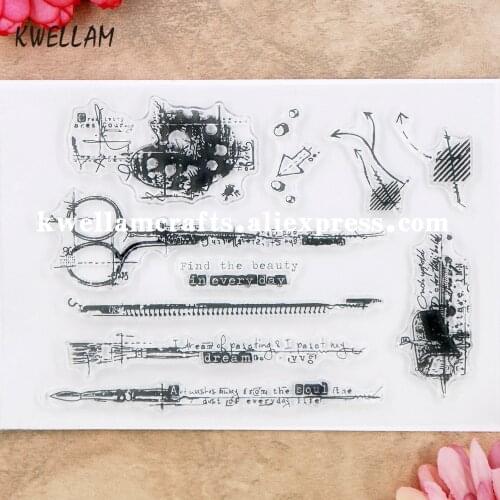 Dream of Painting Tools Find the beauty in every day Scrapbook photo cards rubber stamp clear stamp transparent stamp 9060524