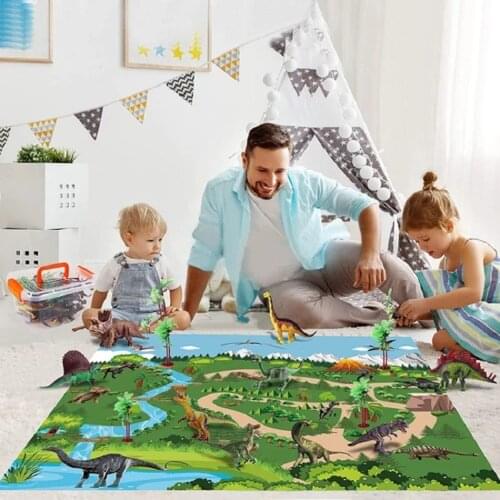 Jurassic Dinosaur Toys Set Miniature 3D Educational Realistic Dinosaur Playset Activity Play Mat To Create A Dino World Toys Kid