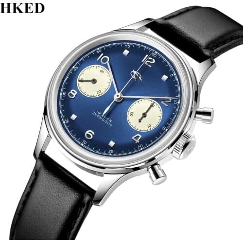 Limited Edition Men Military Chronograph HKED Seagull 1963 Movement Hand Winding Mechanical Watches Hommes Montres mecaniques