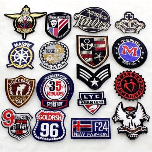Personalized iron embroidered custom patches embroidery custom logo military badge tag 100pcs lot