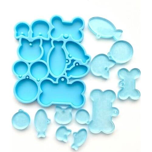 Pet Cats Fishes Bones Dog Hanging Keychain Pendant Epoxy Resin Mold Jewelry Necklace Silicone Mould DIY Crafts Casting Tool sale