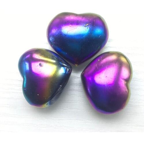 Hand Polished Pretty Rainbow Angel Aura Natural Quartz Cryatal Cute Heart Crafts For Gift