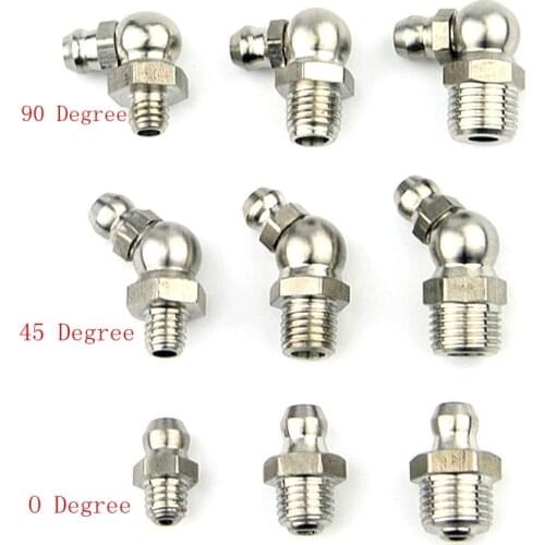 Stainless steel 304 Grease Zerk Nipple fittings For Greadse Gun M6 M8 M10 M12 1/8" 1/4" Male thread