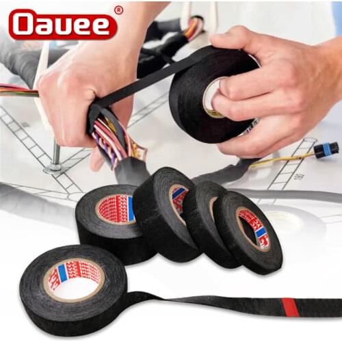 15 Meter Heat-resistant Flame Retardant Coroplast Adhesive Cloth Tape For Car Cable Harness Wiring Loom Protection packing tape