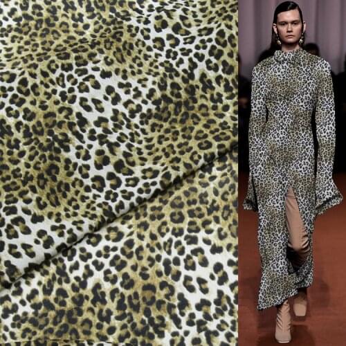 Leopard print silk blending cotton fabric silk cotton fabric 140cm width,SCT535
