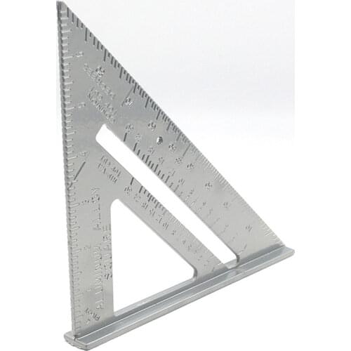 7'' Triangle Protractor Aluminum Alloy Gauges Speed Square Measuring Ruler Miter For Framing Building Carpenter Measuring Tools