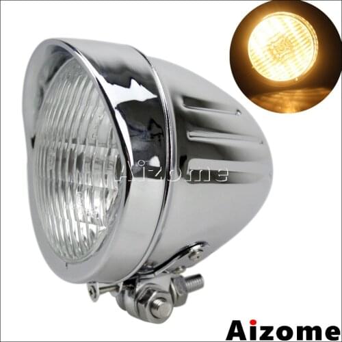 Universal 4.5" Headlamp Motorcycle Visor Bullet Headlight H4 Lamp Emark Headlight For Harley Cafe Racer Bobber Chopper Custom