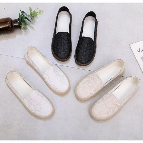 Best-selling spring autumn round head deep mouth loafers solid color fashion lightweight breathable flat shoes women W38-92