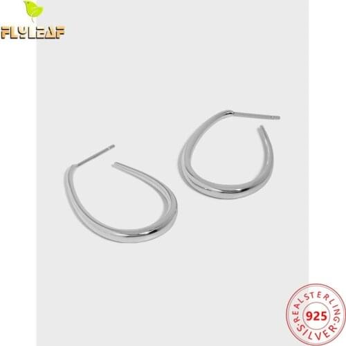 925 Sterling Silver Letter U Shape Hoop Earrings For Women Light Luxury Handmade Female Fine Jewelry