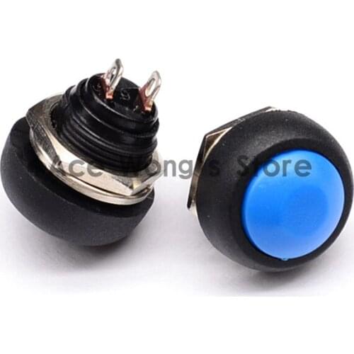 1pcs 12mm Blue Waterproof Momentary Push button Switch OFF-(ON) Self Return