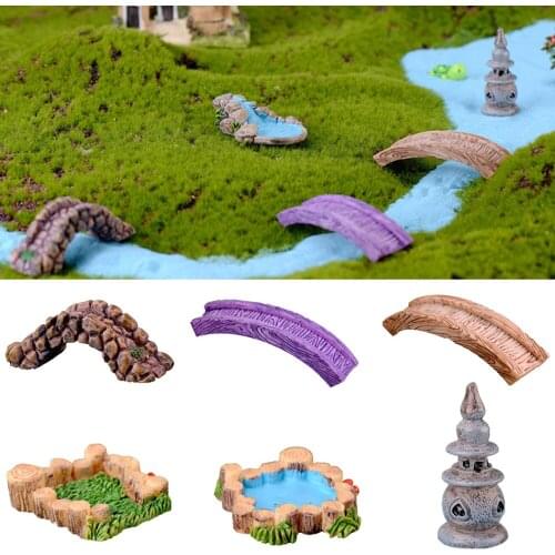 1Pc Mini Lighthouse Bridge Figurines DIY Miniature Craft Garden Decor Collectibles Ornament Home Decoration Accessories